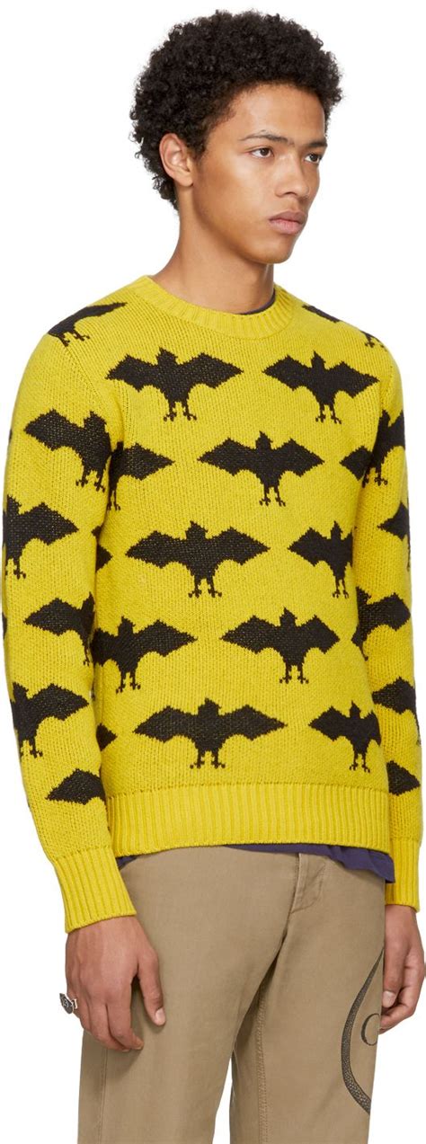 gucci yellow bat sweater|gucci sweater blue and black.